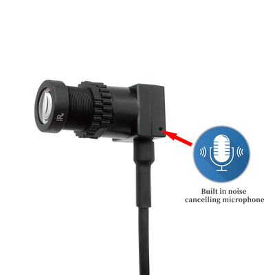 2MP Black USB Telephoto Camera 16mm Lens 20° View